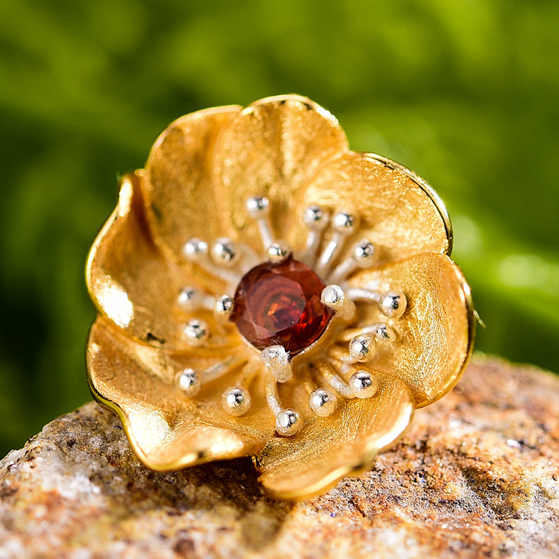 Silver Anemone Studs | Anemone Flower Studs | Parure by Asma