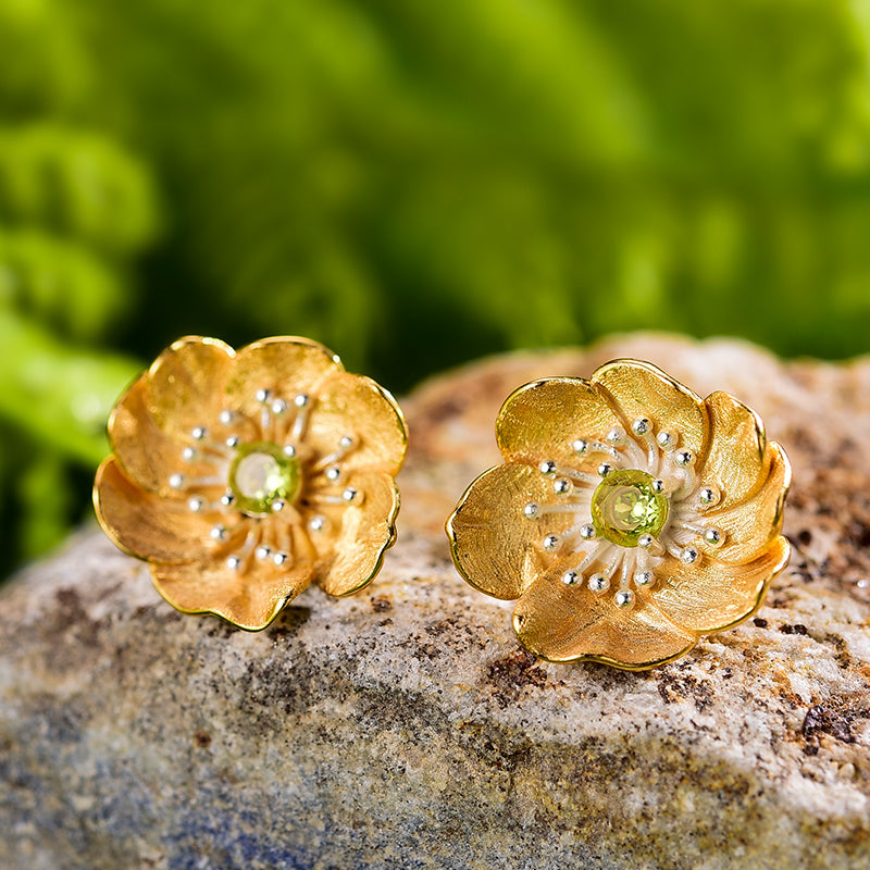 Silver Anemone Studs | Anemone Flower Studs | Parure by Asma