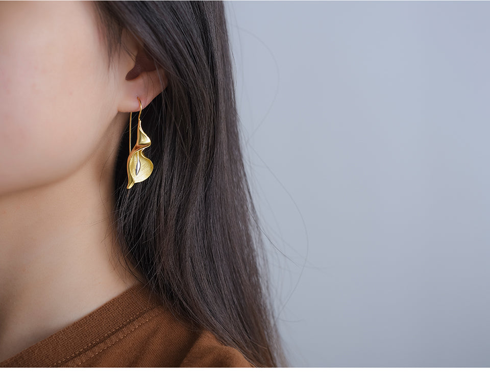 Dangle drop Earrings | Calla Lily Earrings | Parure by Asma