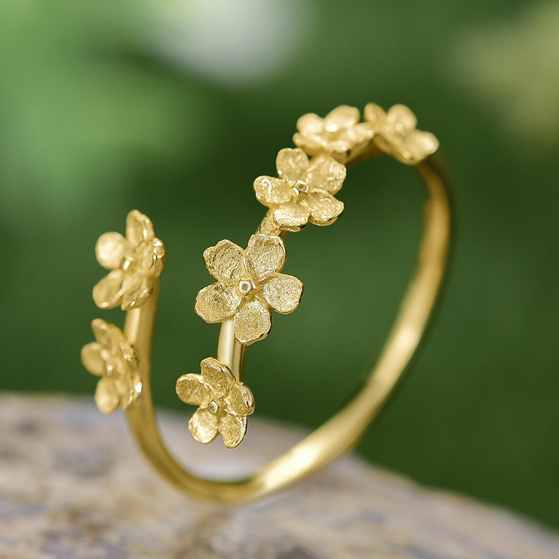 Silver Dainty Ring | Cherry Blossom Dainty Ring | Parure by Asma