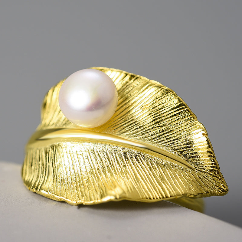 Fresh Water Pearl Leaf Ring.jpg