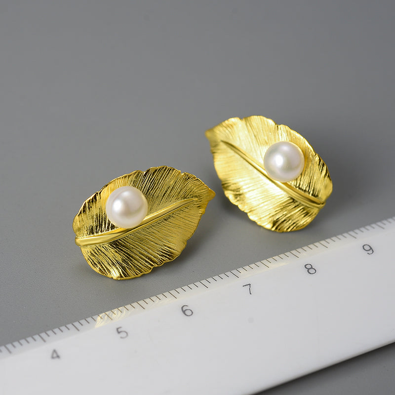 Fresh Water Pearl Leaf Stud.jpg