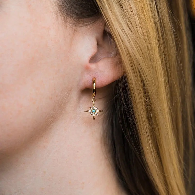 Luna True North Star Huggie Earrings