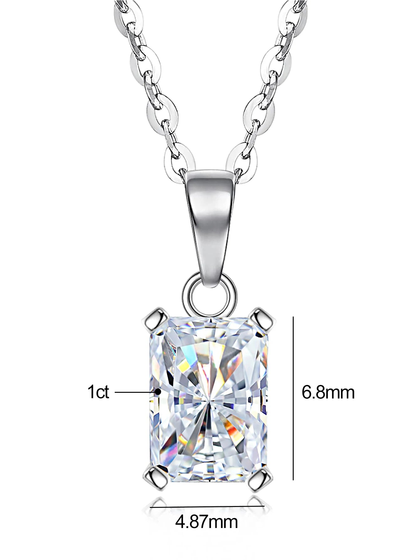 Radiance Rectangular Moissanite Pendant