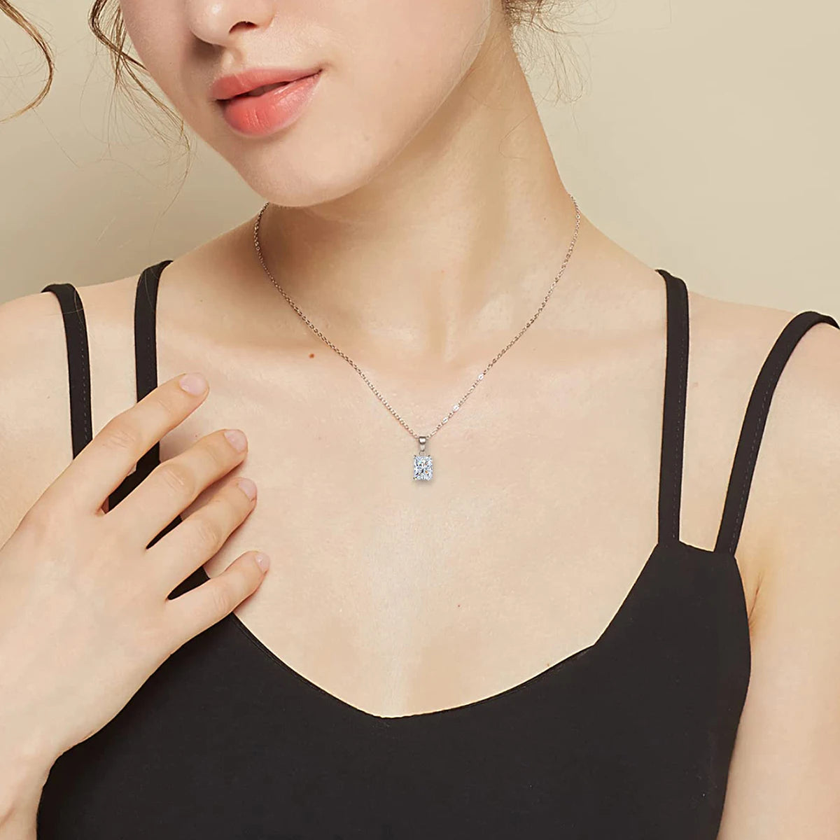 Radiance Rectangular Moissanite Pendant