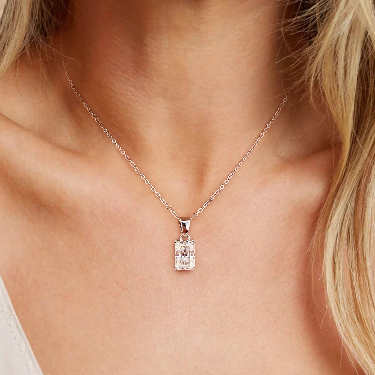 Radiance Rectangular Moissanite Pendant