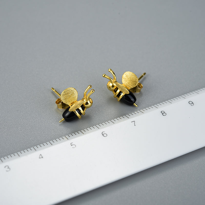 Bee Stud Earrings | Silver Bee Studs | Parure by Asma