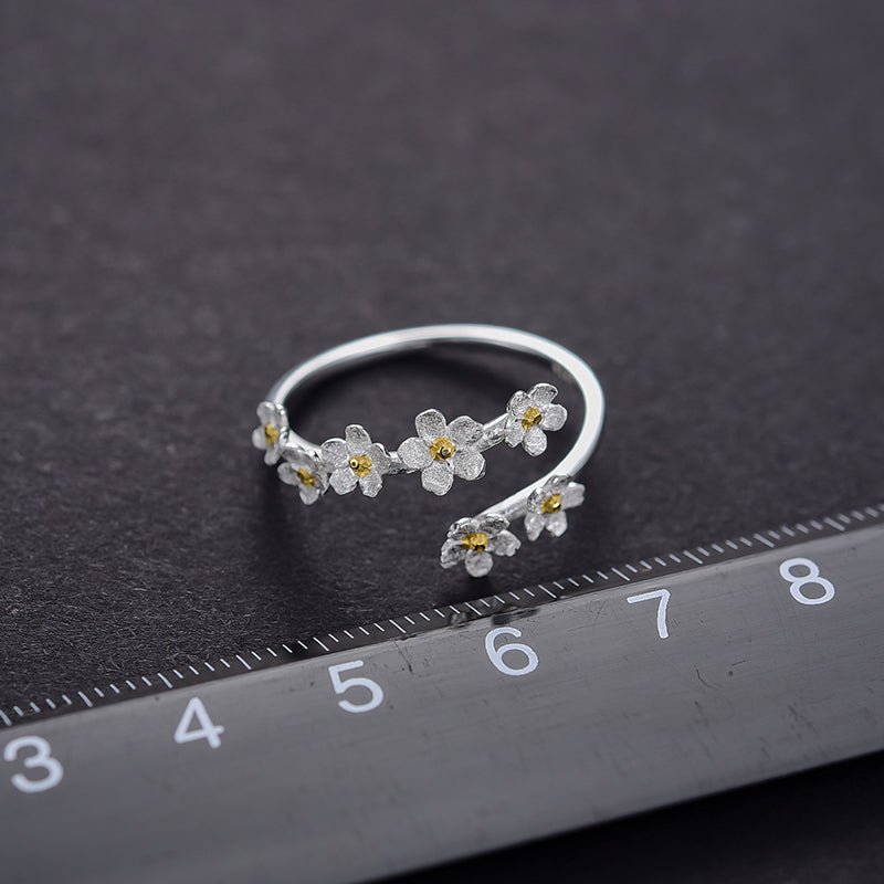 Silver Dainty Ring | Cherry Blossom Dainty Ring | Parure by Asma