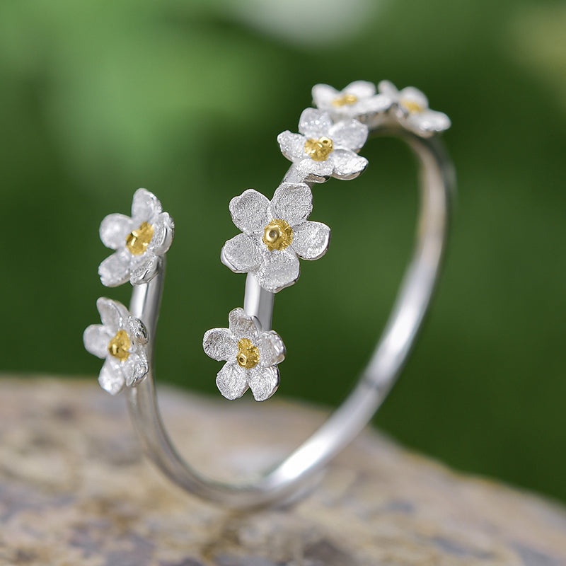 Silver Dainty Ring | Cherry Blossom Dainty Ring | Parure by Asma