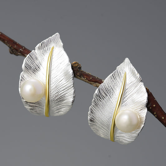 Fresh Water Pearl Leaf Stud.jpg