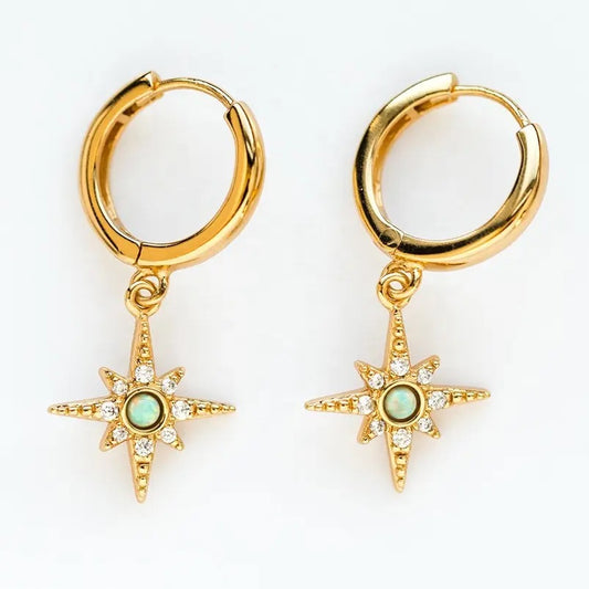 Luna True North Star Huggie Earrings