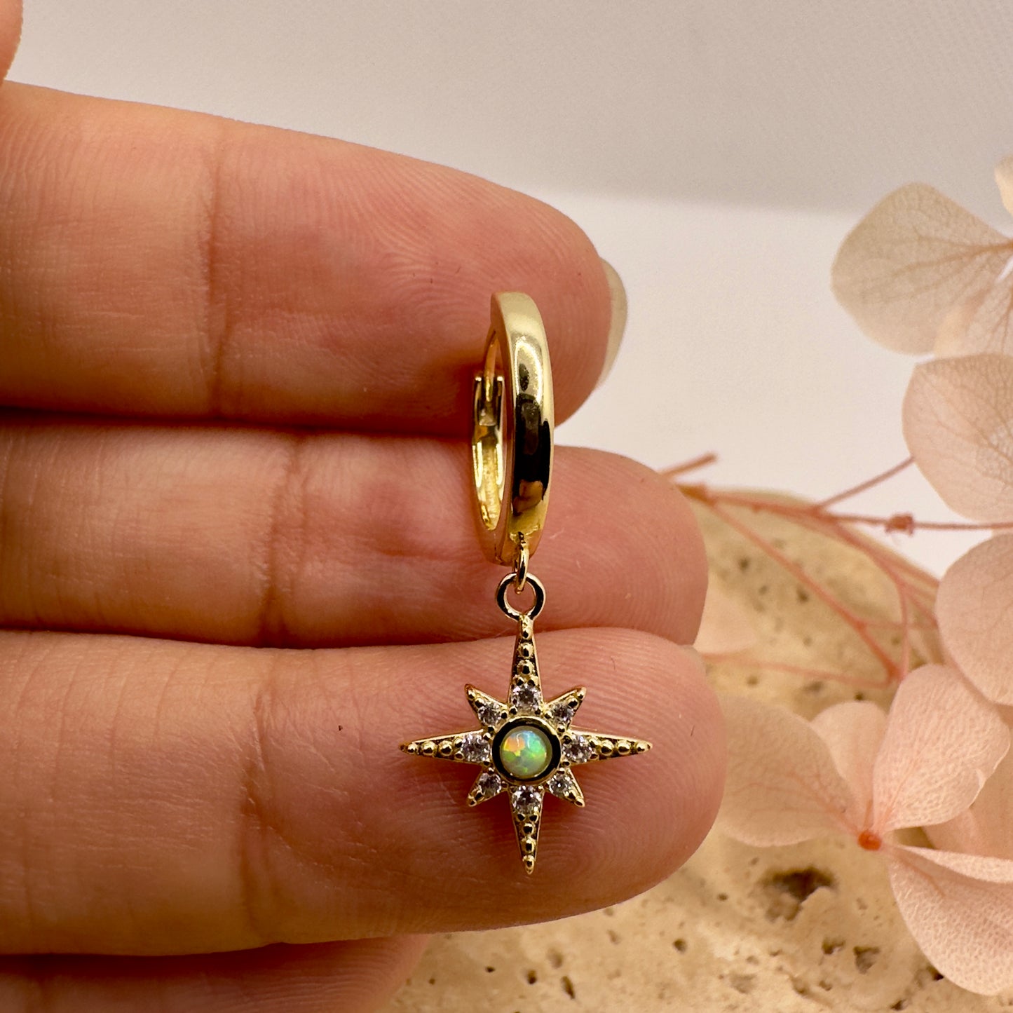 Luna True North Star Huggie Earrings